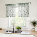 HOMEIDEAS Sage Green Sheer Kitchen Curtains 30 X 24 Inch Length 2 Panels by HOMEIDEAS