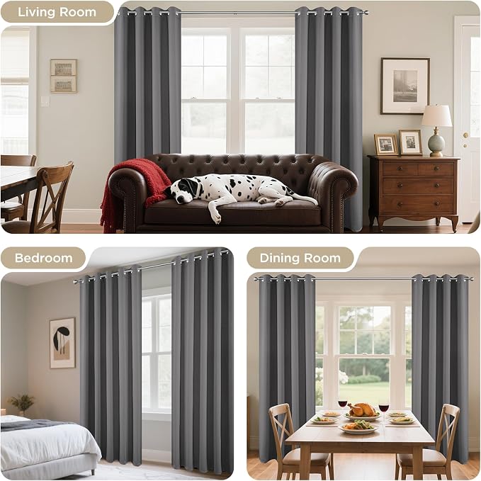 Joydeco Blackout Curtains 63 Inch Length 2 Panels Set, Thermal Insulated Long - Image 6