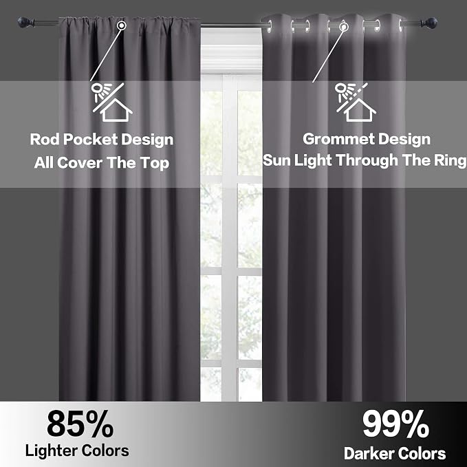 RYB HOME Blackout Cafe Curtains 30 inch Length, Short Light UV Heat Blocking - Image 5