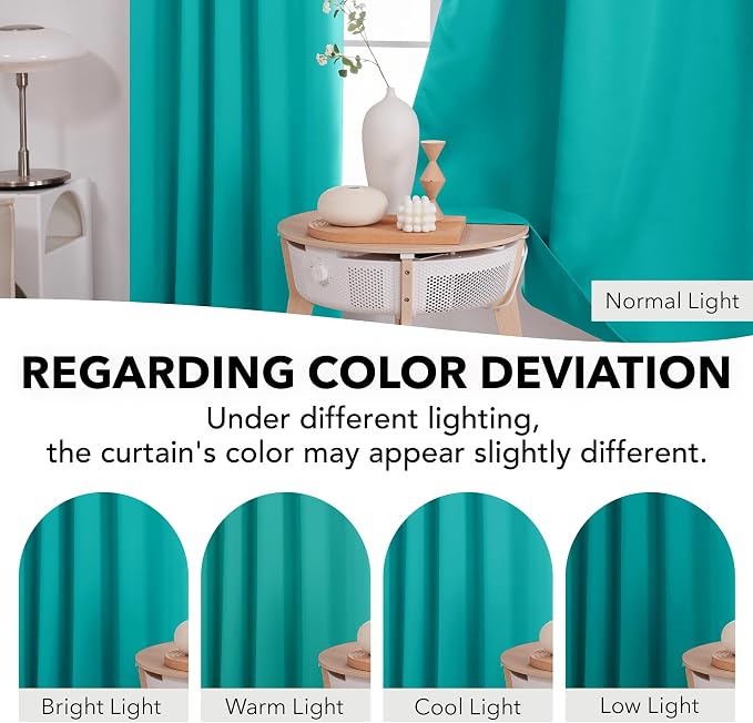 Deconovo Blackout Curtains, Thermal Insulated, W42 x L84 2 Panels, Back Tab - Image 6