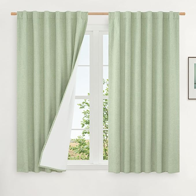 Linen 100% Blackout Window Curtains by LAMIT