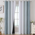 Stone Blue and Greyish White Blackout Curtains Living Room 102 Inches Long | by ESTELARTEXTILER