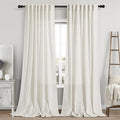 Cream Linen Curtains 106 Inches Long by Nanspring