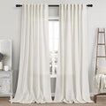 Cream Linen Curtains 114 Inches Long by Nanspring