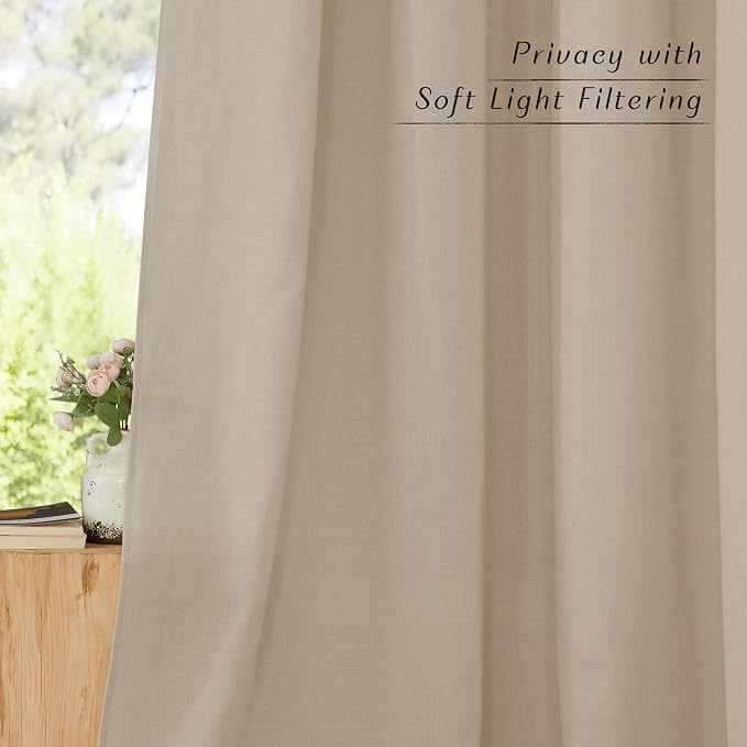 NICETOWN Rustic Linen 132 inch Long Curtains - Image 7