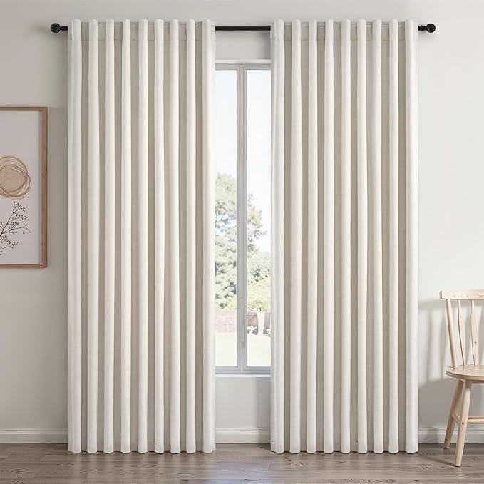 Extra Wide 70 Inch Length Blackout Curtains & Drapes 92 Inches Long 2 Panels Set by Topfinel