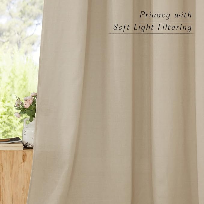 NICETOWN Angora Short Linen Curtains - Image 3