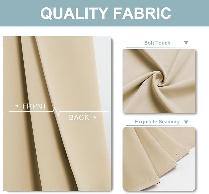 ChrisDowa Blackout Curtains for Bedroom and Living Room 108 Inches Long | 2 - Image 3