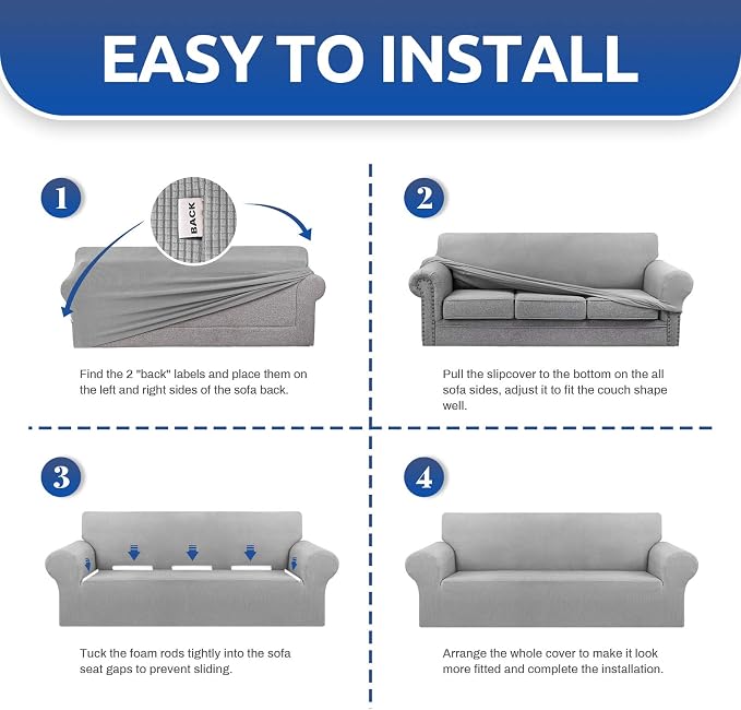 KEKUOU Stretch Oversized Sofa Slipcover 1 Piece Couch Sofa Cover Furniture - Image 6