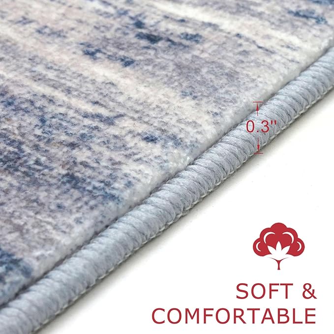 KOZYFLY Modern Abstract Washable Long Rug Runner 2.6x18 Hallway Rug Runner - Image 2