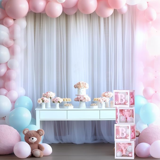 White Sheer Tulle Backdrop Curtains - Image 5