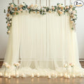Ivory Tulle Backdrop Curtain for Wedding Parties 10ft x 10ft Sheer Backdrop by Suppromo