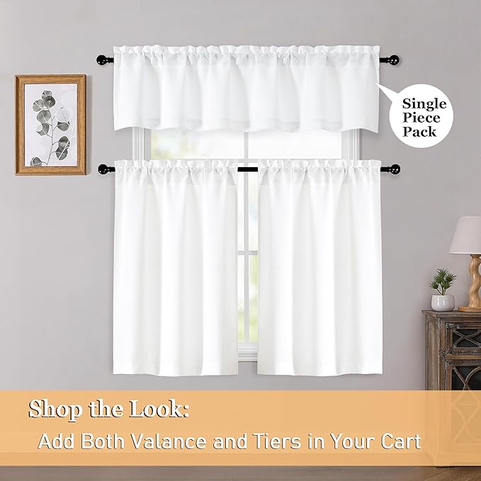 OWENIE White Valances for Windows 1 Pcs 22 Inch Length, Light Filtering - Image 6