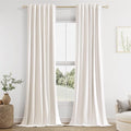 Guken 100% Blackout Linen Curtains 42 Inch Wide by 96 Inch 2 Panels Set by Guken