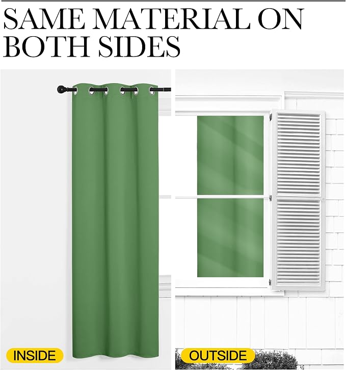 NICETOWN Froest Green Blackout Curtains 102 inches Length - Image 5