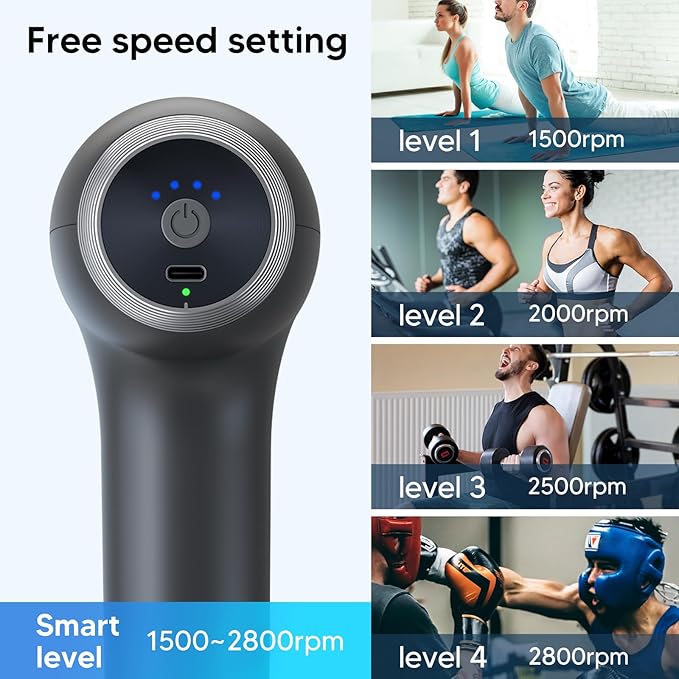 arboleaf Massage Gun Deep Tissue - Althletic Percussion Muscle Back Massager for Pain Relief Powerful Electric Massage Gun with Case, Portable, Handheld