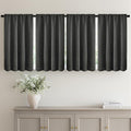 MIULEE 4 Panel Set Short Bedroom Blackout Curtains 54 Inch Long Dark Grey | by MIULEE