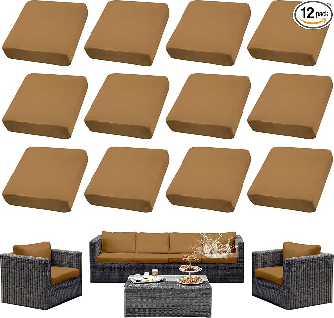 Outdoor Cushion Covers Set, Replacement by SUKAIKEQA