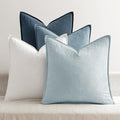 MIULEE Blue Pillow Covers Pack of 4 Decorative Natural Solid Throw Pillow by MIULEE