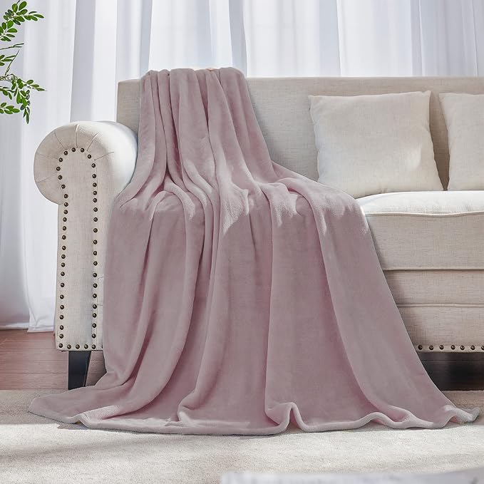 JIAHANNHA Dusty Rose Purple Pink Throw Blanket Fleece Blanket 60"x80", Super by JIAHANNHA