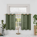 Short Linen Curtains 36 Inch Length 2 Panels, Light Filtering Window Curtains by LAMIT