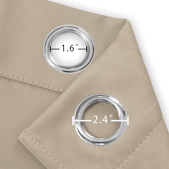 LEMOMO Khaki Thermal Blackout Curtains/38 x 84 Inch/Set of 2 Panels Room - Image 5
