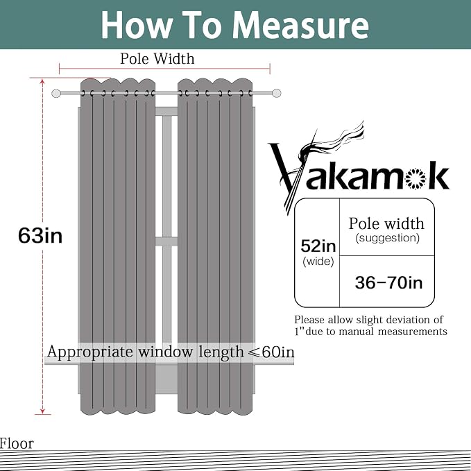 Yakamok Room Darkening Curtains 52x63 inch Length Burgundy Red-Living Room | 2 - Image 7