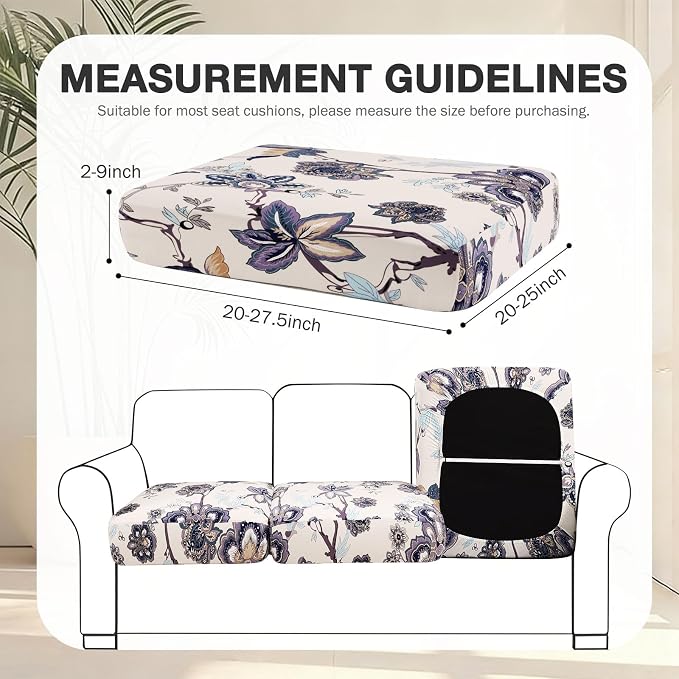 hyha 4Pcs Patio Cushion Covers, Stretch Outdoor Couch Cushion Covers, Washable - Image 2