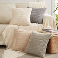 Fancy Homi 4 Pack 20x20 Inch Striped Corduroy Throw Pillow Covers, Rustic Boho by Fancy+Homi