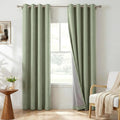 100% Blackout Linen Textured Curtains 72 Inch Long, Sage Green | 100% Blackout by 100BlackoutShield