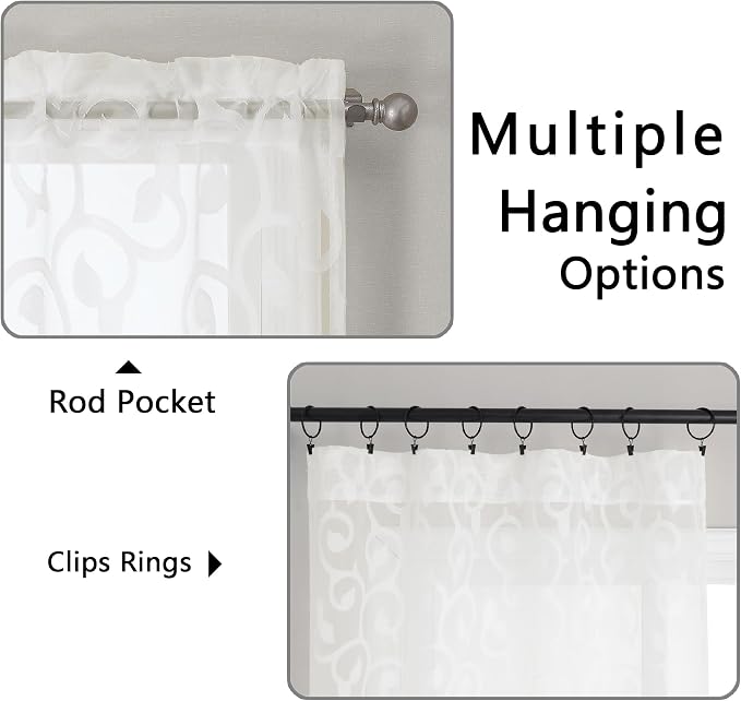 Furman Ivory Sheer Curtains 96 inches Long - Image 4