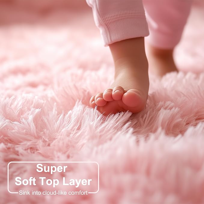 Amdrebio Pink Large Kids Area Rug 8x10 - Image 2