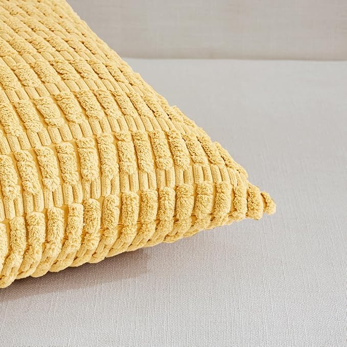Fancy Homi 4 Packs Yellow Spring Decorative Throw Pillow Covers 16x16 Inch - Image 4