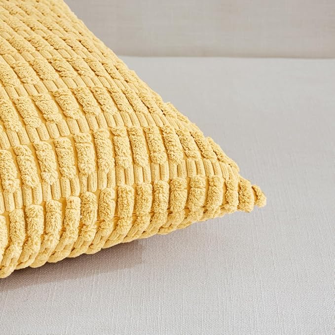 Fancy Homi 4 Packs Yellow Spring Decorative Throw Pillow Covers 20x20 Inch - Image 4
