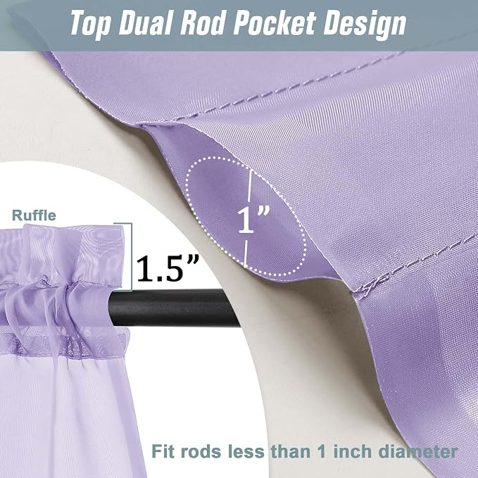 Sheer Curtains for Window 96 Inches Long 2 Panels, Soft Airy Light Filtering - Image 3