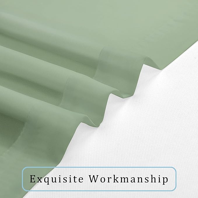 OWENIE Sheer Curtains 90 Inches Long 2 Panels Set, Sage Green Sheer Curtains - Image 4