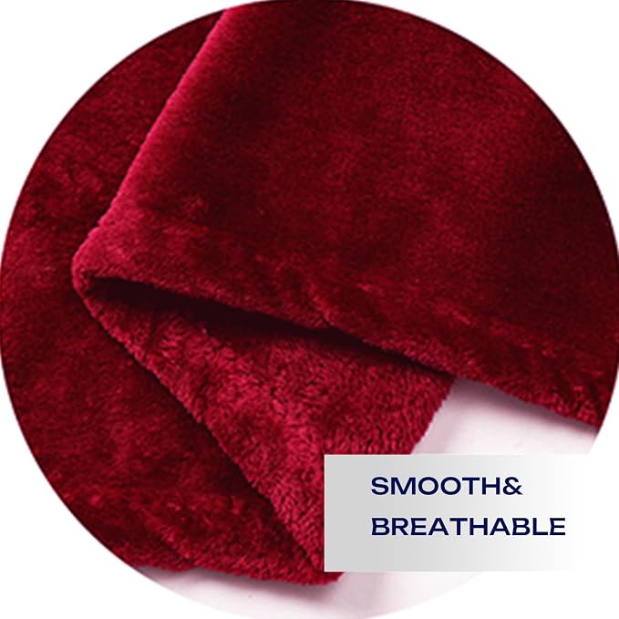 JIAHANNHA Flannel Fleece Blanket Queen Size Red 90 by 90 Inches Blankets - Image 5