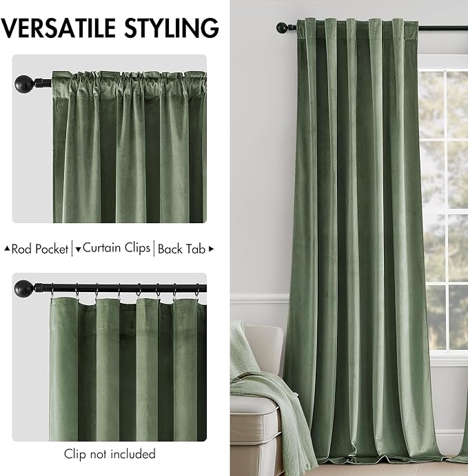 MIULEE Velvet Curtains 108 inches - Image 2