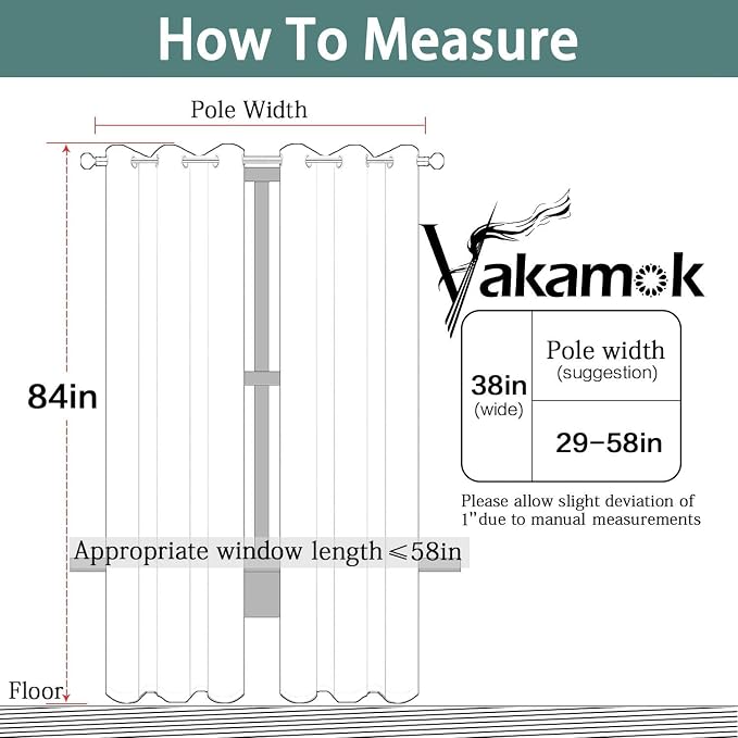 Yakamok 84 Inch Long Light Blocking Window Curtains Thermal Insulated Room - Image 6