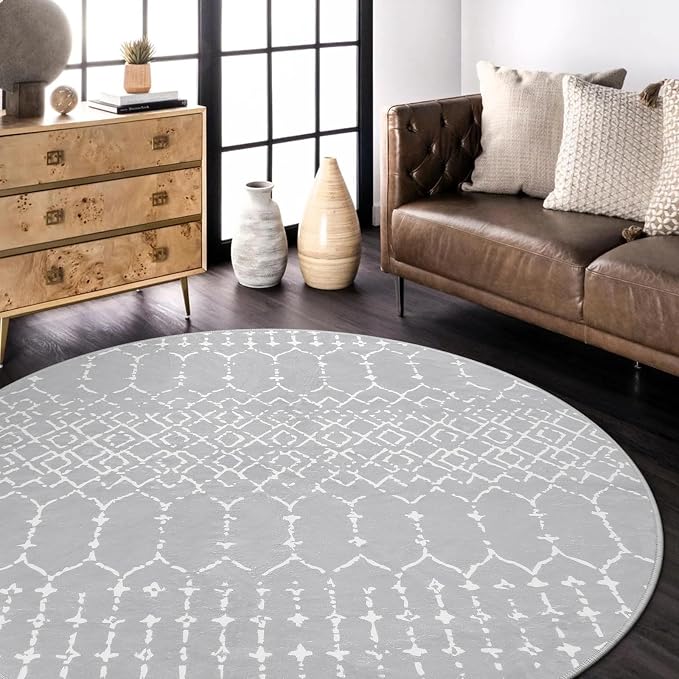 Lahome Moroccan Round Rugs 6Ft Washable Circle Area Rug - Image 7