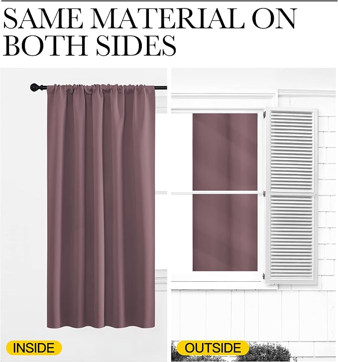 NICETOWN Dry Rose Blackout Curtains - Image 6