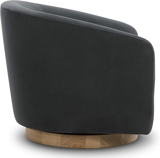 CHITA Swivel Accent Chair, FSC Certified Upholstered Velvet Barrel Chair for Living Room Set of 2, Fully Assembled, Grey