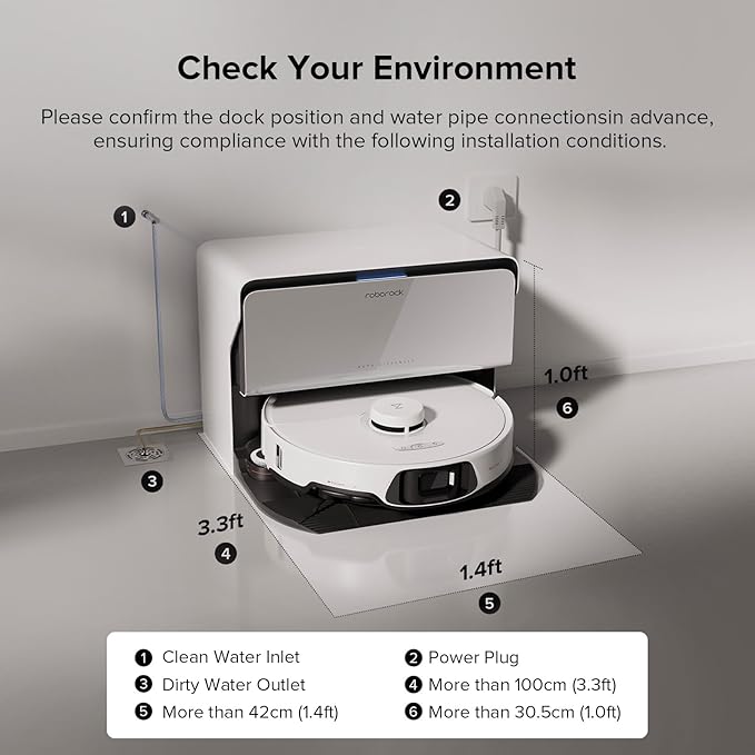 roborock S8 MaxV Ultra with Refill & Drainage System Robot Vacuum and Mop, FlexiArm Design, Auto Mop Washing&Drying, 10000Pa Suction, Obstacle Avoidance, 20mm Auto Mop Lifting, Smart Dirt Detection