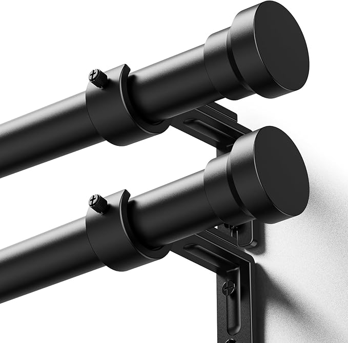 YaFex Curtain Rods 2 Pack 32-84 Inch, Heavy Duty 1 Inch Curtain Rod, Modern by YaFex