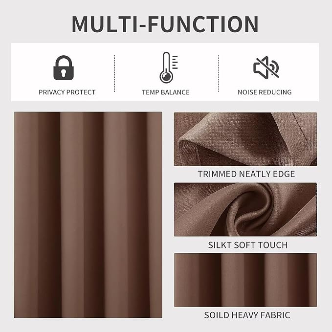 Joydeco Blackout Curtains 84 inches Long 2 Panels Set, Thermal Insulated Long - Image 4