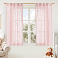 54 Inch Semi Sheer Window Linen Curtains, Light Filtering Panels | Faux Linen by LAMIT