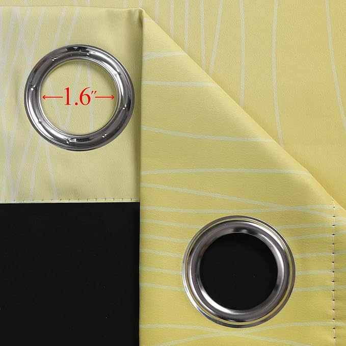 Estelar Textiler Yellow and Black Ombre Blackout Curtains - Image 7