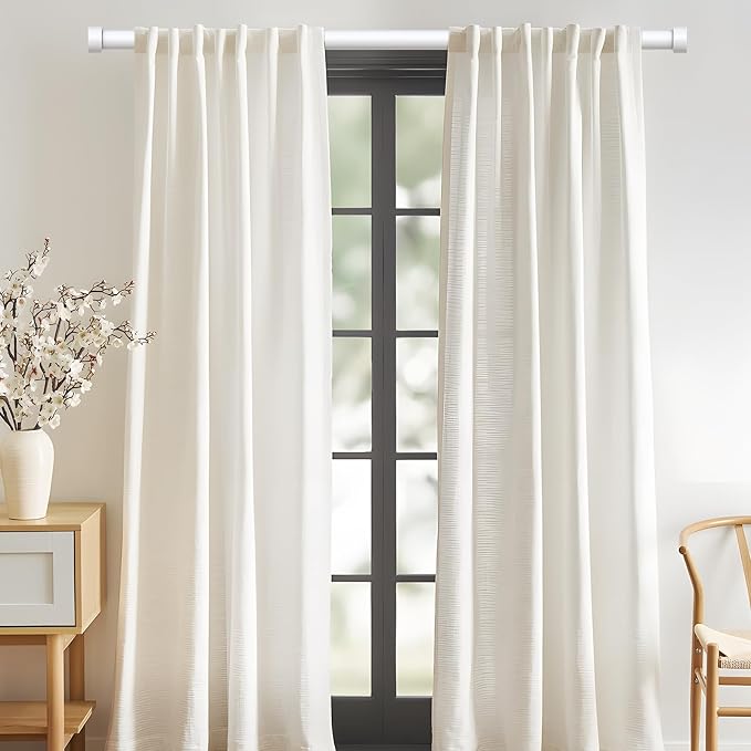 VOIIY White Curtain Rods for Windows 28 to 48 Inch, Size:30''-60'' - Image 2