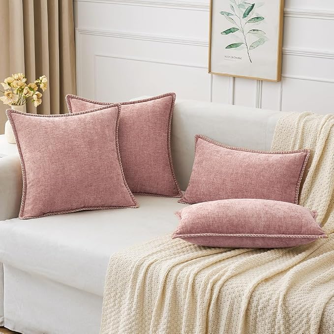 MIULEE Decorative Lumbar Throw Pillow Covers 12x20 Inch Blush Pink 2 Pack | - Image 5
