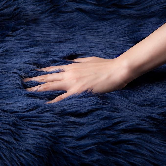 Ashler faux fur rug, Fluffy Shaggy Area Rug Ultra Soft 2.2 x 4 Feet Rectangle - Image 4
